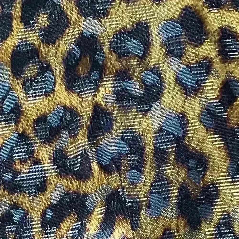 Vintage 80s Leopard Cheetah Cropped Satin Vest Brass Buttons. Retro Funky. S/M. - Picture 10 of 10